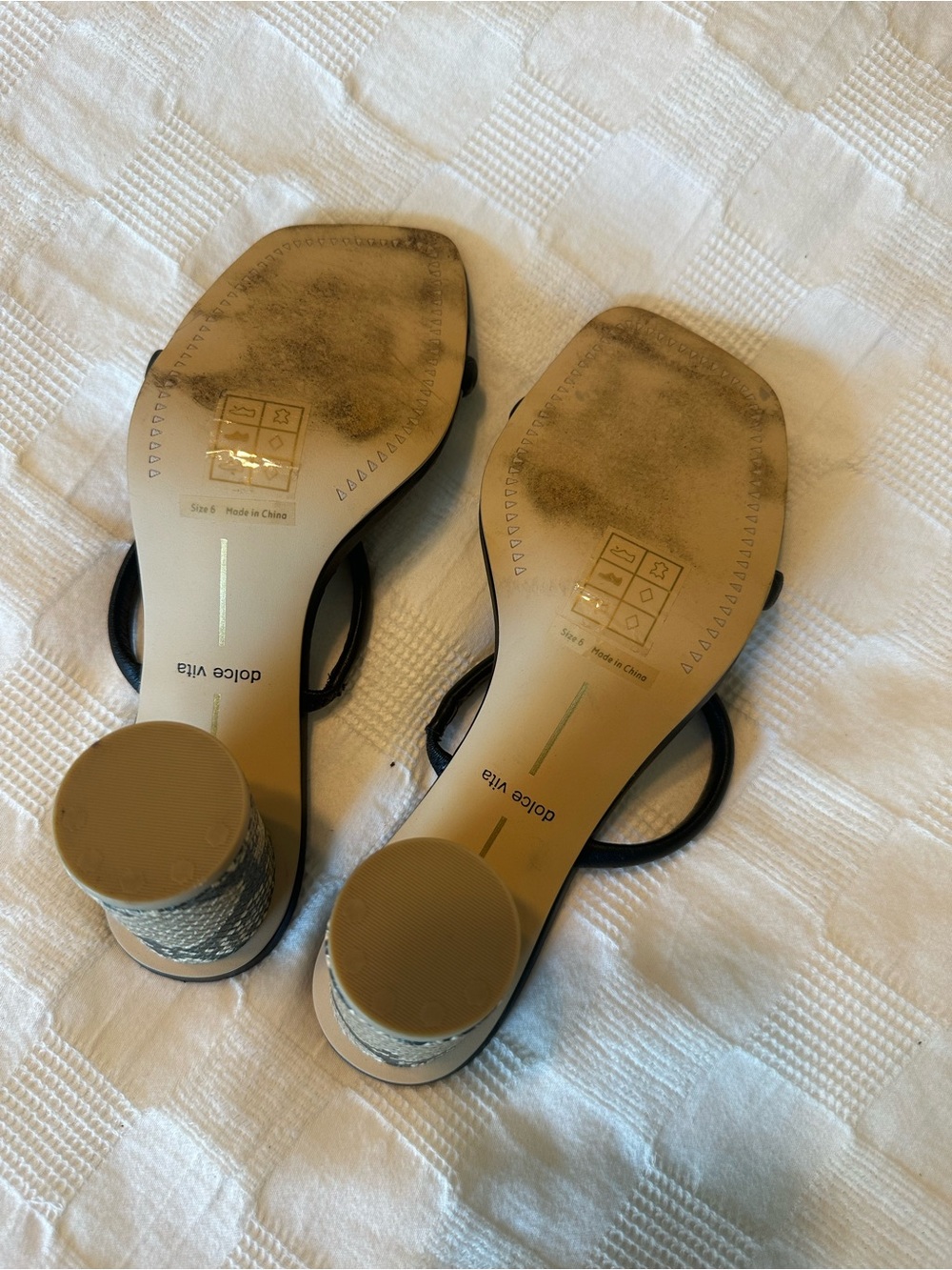 Dolce Vita Black Minimal Strappy Block Heel Sandals - Picture 3 of 3
